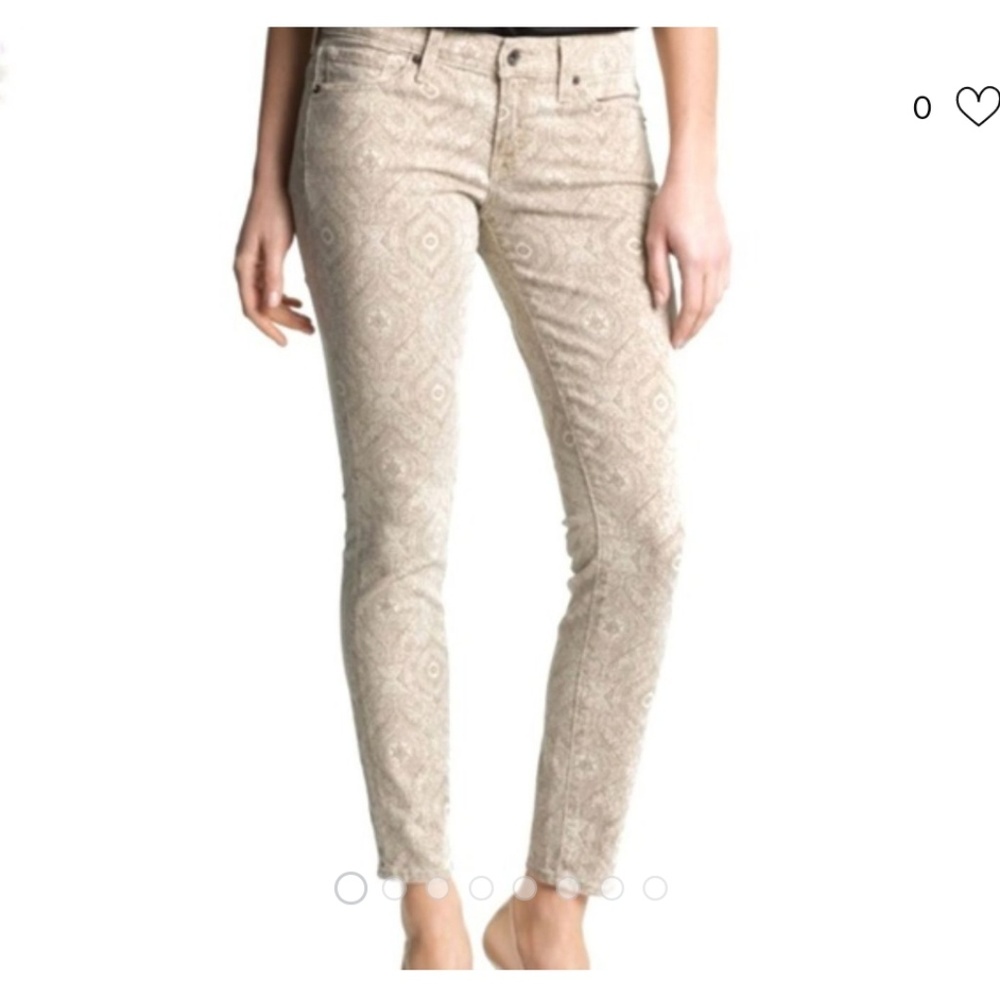 Lucky Brand Beige Patterned Skinny Jeans